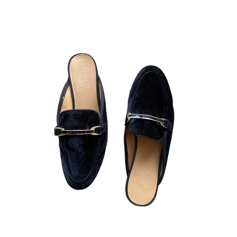 Franco Sarto Black Velvet Pippa Mules Loafers